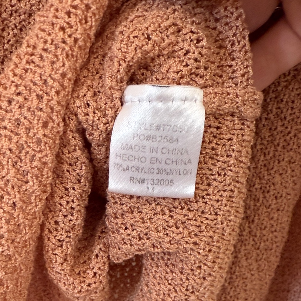 Entro Textured Knit Blouse Peach Medium - Picture 6 of 7